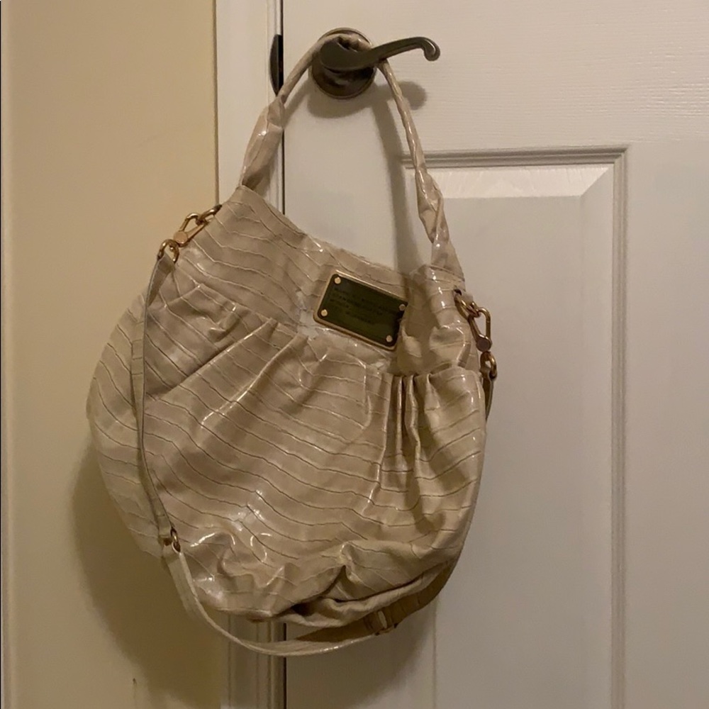 Marc by Marc Jacob cream crocodile effect satchel